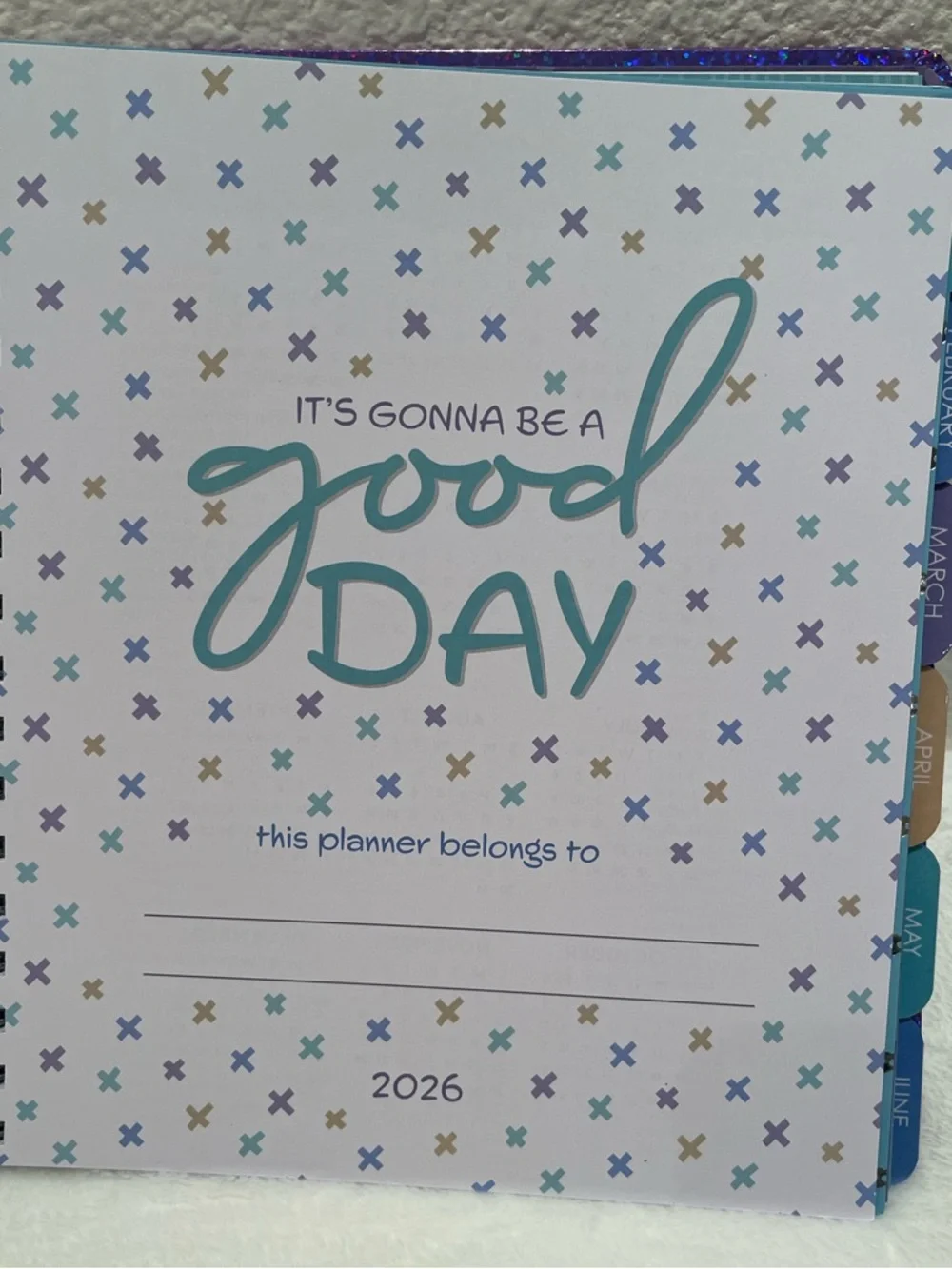 Glittery Weekly/12 Month Spiral Planner - JAN to DEC 2026. NWT.